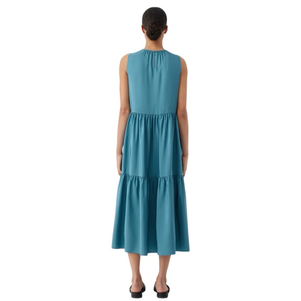 Eileen Fisher Women’s‎ Washed Silk Tiered Dress River Size XL NEW/NWT - Picture 2 of 10